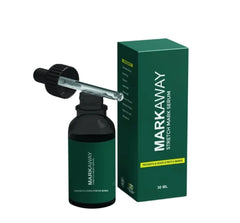 MARKAWAY stretch mark serum bottle and packaging on a white background