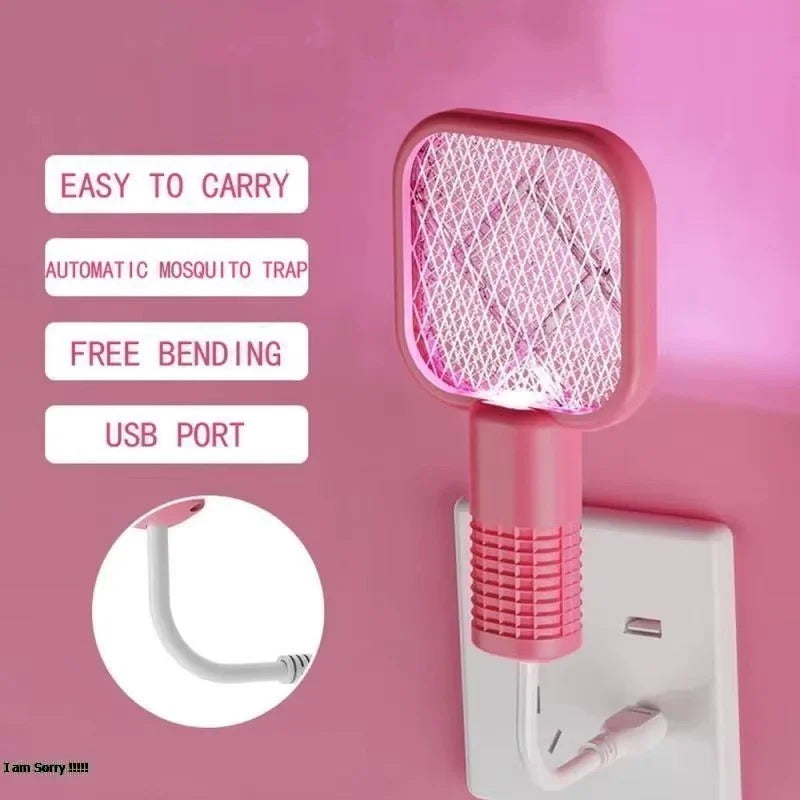 Pink mosquito trap with USB port on a pink background
