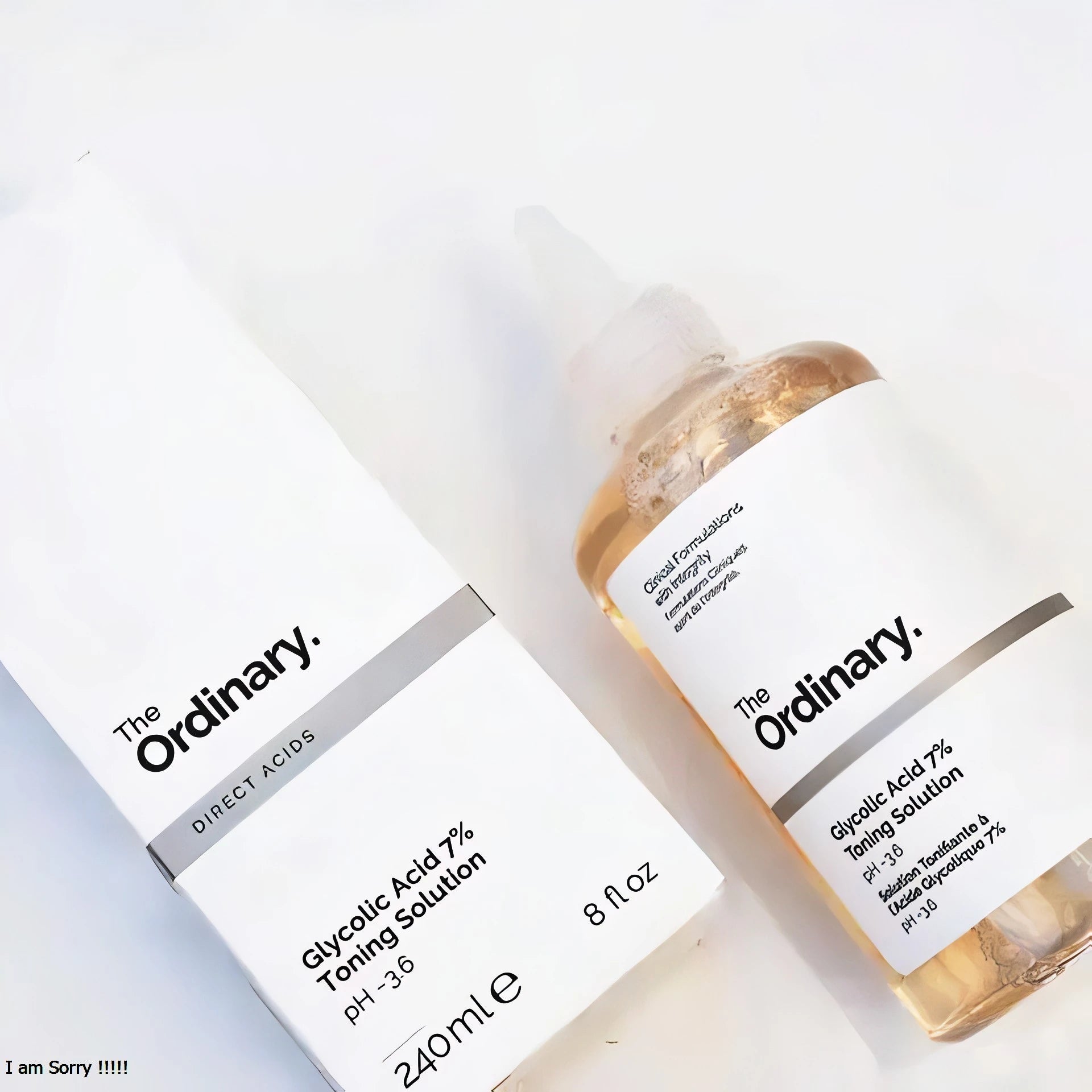 Bottle of 'The Ordinary' Glycolic Acid 7% Toning Solution on a light background