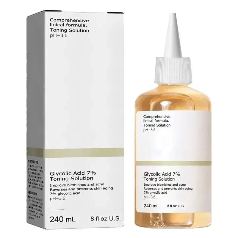 Glycolic Acid 7% Toning Solution with packaging on a white background