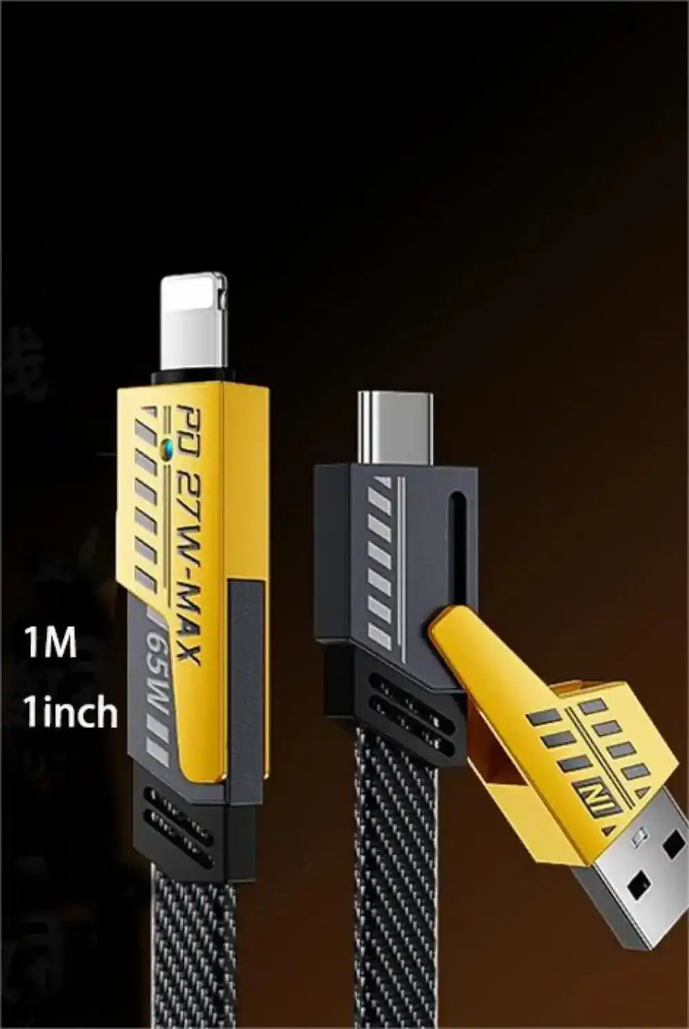 Two USB cables with connectors on a dark background