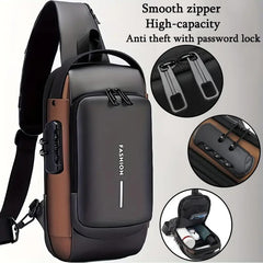 Anti-Theft Crossbody Bag – Waterproof Travel Sling with USB Port