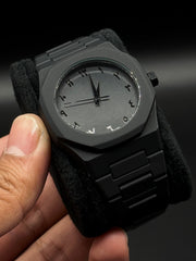 Black Arabic Aura Watch for Men – Elegant Quartz Design