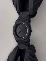 Black Arabic Aura Watch for Men – Elegant Quartz Design
